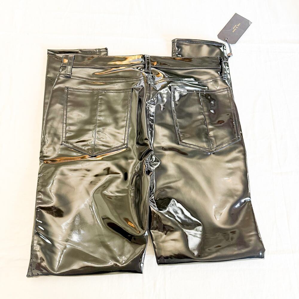 Rag & Bone Black High Rise Vinyl Skinny Patent Black Pants Size 29 NWT $495 - Picture 5 of 7